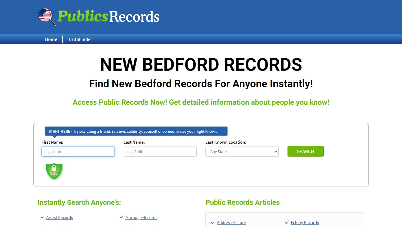 Find New Bedford Records For Anyone Instantly!